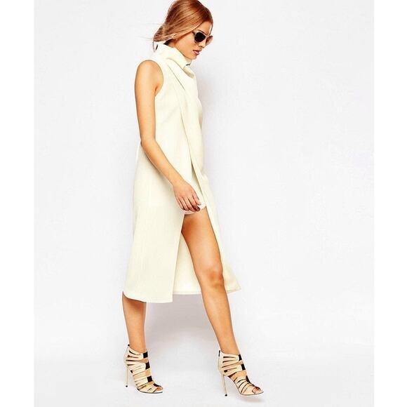 C/MEO Collective Fading Hearts Midi Dress Size M Cream White - Picture 2 of 12